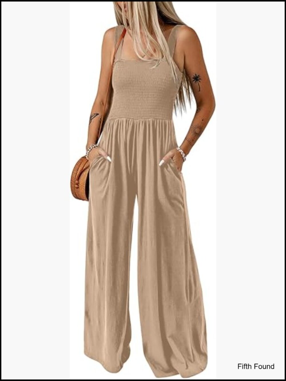 Casual Loose Overalls Jumpsuit One Piece Sleeveless Wide Leg Long Pant Romper